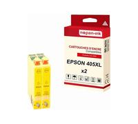 - x2 Cartouche compatible pour EPSON 405 XL 405XL Jaune Valise