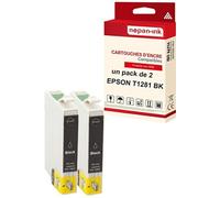 - x2 Cartouche compatible pour EPSON T1281 XL T1281XL Noir Renard