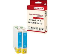 - x2 Cartouche compatible pour EPSON T1282 XL T1282XL Cyan Renard