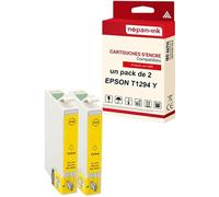 - x2 Cartouche compatible pour EPSON T1294 XL T1294XL Jaune Pomme
