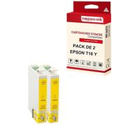 - x2 Cartouche compatible pour EPSON T1634 XL T1634XL Jaune Stylo plume