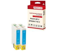- x2 Cartouche compatible pour EPSON T1812 XL T1812XL Cyan Pâquerette