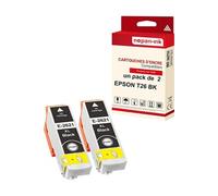 - x2 Cartouche compatible pour EPSON T2621 XL T2621XL Noir Ours