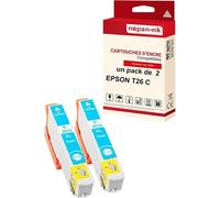 - x2 Cartouche compatible pour EPSON T2632 XL T2632XL Cyan Ours