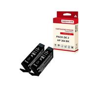 - x2 Cartouche compatible pour HP 364 XL 364XL Noir CN684EE/CB316EE