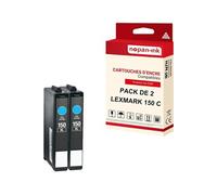 - x2 Cartouche compatible pour LEXMARK 150 XL 150XL Cyan