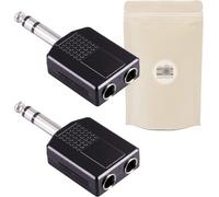 X2 Doubleur Gros Jack 6,35mm Adaptateur Audio 2 Fiche Femelle vers 1 Prise Jack Male Stereo Diviseur Separateur Duplicateur de Signal Marque FRANÇAISE