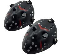 X2 Masque Style Hockey Terreur ou Peur - Accessoire Déguisement Halloween Vendredi 13. Costume Effrayant Pour Adultes et Enfants.