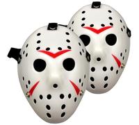 X2 Masque Style Hockey Terreur ou Peur - Accessoire Déguisement Halloween Vendredi 13. Costume Effrayant Pour Adultes et Enfants.
