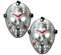 X2 Masque Style Hockey Terreur ou Peur - Accessoire Déguisement Halloween Vendredi 13. Costume Effrayant Pour Adultes et Enfants.