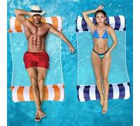 X2 Matelas Gonflable Piscine.Hamacs Flottants pour Piscine, Taille Adulte. Flotteurs Polyvalents 4 en 1 pour Natation, Matelas et Chaises Flottantes, Idéaux pour Amusement et Détente.