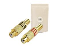 X2 Prise RCA Femelle à Souder Rouge et Noire Stéréo Fiche Connecteur Soudure - ADAPTOUT Marque FRANÇAISE