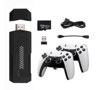 X2 Pro Retro Game Console Stick, Android 4K Quad-Core Ultra HD TV Game Arcade avec deux manettes de jeu sans fil, adaptateur HDMI Plug & Play pour projecteur, moniteur et TV à domicile - 64 G/35000 +