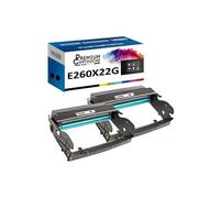 - x2 Tambour - E260X22G (Noir) - Compatible pour Lexmark E260 E260d E460dn E460 E462dtn X264dn X364dn X364dw X463