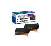 - x2 Toners - C746H1KG (Noir) - Compatible pour Lexmark C746dn C746dtn C746 C748DE C748DTE C748e