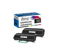 PREMIUM CARTOUCHE - x2 Toners - X264H11G X264H21G (Noir) - Compatible pour Lexmark X264DN X363DN X364DN X364DW