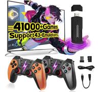 X2 Ultra Console de Jeux Rétro Game Stick 4K avec Poignée Rechargeable,41000+ Jeux,43 émulateurs,Console Retro Gaming,Manettes sans Fil 2.4G,Sortie HDMI,Plug & Play Console de Jeu Portable (128G)