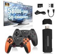 X2 Ultra Game Stick 4K, Console de Jeux Préchargée 256G TF Card 58000+Jeux Classiques +50 Simulateurs, Manette sans Fil 2.4G, Stick Nostalgique de Jeux Vidéo Plug and Play pour TV Arcade/Moniteur