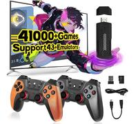 X2 Ultra Retro Game Stick 4K,Built-in 41000+ Games,Support 43 Emulators,HDMI Output Portable Retro Game Console with 2.4G Wireless Controllers,Plug & Play Arcade Video Game Emulator for Adults (128G)