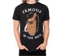 X2024LIAN Bojack Horseman - Famous in The 90S Adult T-Shirt Black, L T-Shirts à Manches Courtes(Large)