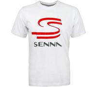 X2024LIAN GZA Ayrton Senna SS T Shirt White T-Shirts à Manches Courtes(Large)