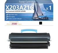 X203A21G Cartouches de Toner de Remplacement avec Puce pour Lexmark X203N X204N Imprimantes【Volume d'impression Élevé】,Black-1 Pack