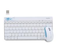 X210 Ensemble de Souris Clavier Protable sans Fil, Mini Clavier Souris Ultra-Mince Silencieux 2,4 GHz, 1200 DPI, pour Les Voyages d'affaires, Ordinateur Portable, Ordinateur Portable (Blanc)