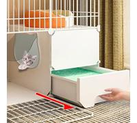 x2DfY7p Aération Enclos for Animaux de Compagnie, Cage d'exercice for Animaux de Compagnie, avec Porte et bac à litière fermé for Un Nettoyage Facile et l'élimination des odeurs(111 * 49 * 109CMB)