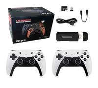 X2PRO Console de jeux rétro, bâton de jeu rétro avec 2 manettes sans fil, qualité d'image claire, installation pratique, large compatibilité, bâton de jeu pour TV - 64 Go