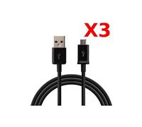 X3 Câble Micro USB Synchro Charge Universel pour Samsung / Sony / Wiko / LG /HUAWEI PACK X3 Noir