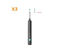 (X3 Noir) Nettoyeur d'oreilles X3 R3 Smart Visual Ear Sticks Otoscope 300W Endoscope Outil d'élimination