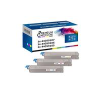 - x3 Toners - 44059107 (Cyan + Magenta + Jaune) - Compatible pour OKI C 810 CDTN OKI C 810 DN OKI C 810 N OKI C 8