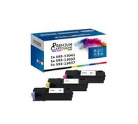 - x3 Toners - 593-11041 + 11033 + 11037 (Cyan + Magenta + Jaune) - Compatible pour Dell 2150cdn 2150cn 2155cdn 21