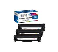 - x3 Toners - CC531A 304A + CC533A 304A + CC532A (Cyan + Magenta + Jaune) - Compatible pour HP LaserJet Pro 300 C