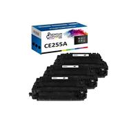 - x3 Toners - CE255A 55A (Noir) - Compatible pour HP LaserJet Enterprise P3015d HP LaserJet Enterprise P3015dn HP
