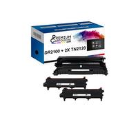 PREMIUM CARTOUCHE - x3 Toners - DR-2100+TN2120 (Tambour + Toner) - Compatible pour Brother HL-2140 2150 2150N 2170 2170W, DCP-7030 Tambour + Toner