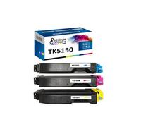 - x3 Toners - TK5150C + TK5150M + TK5150Y (Cyan + Magenta + Jaune) - Compatible pour Kyocera ECOSYS M 6035 cidn K