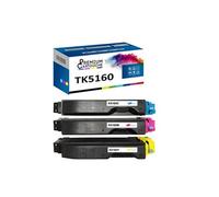 - x3 Toners - TK5160C + TK5160M + TK5160Y (Cyan + Magenta + Jaune) - Compatible pour Kyocera Ecosys ECOSYS P 704