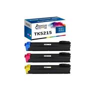 - x3 Toners - TK5215C + TK5215M + TK5215Y (Cyan + Magenta + Jaune) - Compatible pour Kyocera TASKalfa 406 ci