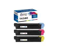 - x3 Toners - TK580C + TK580M + TK580Y (Cyan + Magenta + Jaune) - Compatible pour Kyocera ECOSYS P 6021 cdn Kyoce
