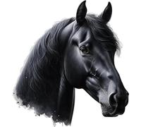 x4 Autocollants en vinyle Cheval Noir, Décalcomanies étanches et vibrantes, Multi-usages 1@ 20 cm de haut Idéal pour les toilettes, la voiture, le mur ou l'ordinateur portable. 3@ 7 cm de haut Idéal