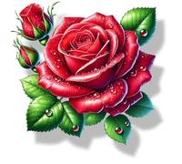 x4 Autocollants en vinyle fleur de rose rouge LaoGraphics Marqueurs de couverture non transparents et imperméables Art floral 1@ 20 cm de haut Idéal pour les toilettes ou la voiture. 3@ 7 cm de haut