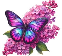 x4 Autocollants en vinyle fleur papillon violet, couvrent les marques, non transparents et résistants aux intempéries, décalcomanies multi-usage 1@150mm 1@120mm & 2@70mm toilettes mur voiture