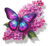 x4 Autocollants en vinyle fleur violette couvrent les marques, non transparents, imperméables, décalcomanies d'art floral. 1@ 20cm de haut, idéal pour toilettes ou voiture. 3@ 7cm de haut, idéal pour