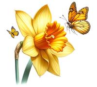 x4 Autocollants en vinyle jaune jonquille papillon pour couvrir les marques, décalcomanies d'art floral imperméables 1@20cm de haut idéal pour mur, toilettes, ou pare-chocs de voiture. 3@7cm de haut