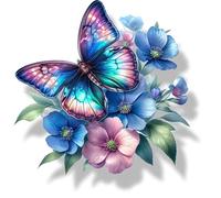 x4 Autocollants floraux en vinyle - Couvre-marques - Non transparents - Art floral imperméable - 1@ 20 cm de haut - Idéal pour les toilettes ou la voiture. 3@ 7 cm de haut - Idéal pour les étuis de