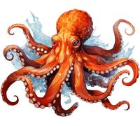 x4 Autocollants Poulpe pour Décoration Murale, Couvrant les Marques, Tasses et Gobelets, Pare-chocs de Voiture, Douche et Carreaux, Toilettes, Ordinateur Portable et Plus - Autocollants en Vinyle