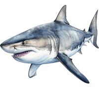 x4 Autocollants Requin pour Décoration Murale, Couvrant les Marques, Tasses & Gobelets, Pare-chocs de Voiture, Douche & Carrelage, Toilettes, Ordinateur Portable & Plus - Autocollants en Vinyle