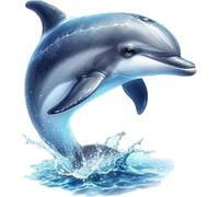 x4 Autocollants Saut de Dauphin pour Décoration Murale, Couvrant les Marques, Tasses et Gobelets, Pare-chocs de Voiture, Douche et Carreaux, Toilettes, Ordinateur Portable et Plus - Autocollants en