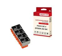 - x4 Cartouche compatible pour EPSON 202 XL 202XL Noir Kiwi